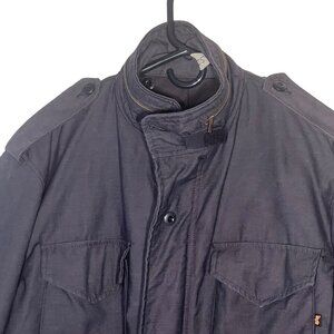 Alpha Industries Black M-65 Field Coat Large Stock 8415-01-099-7842 Made In USA